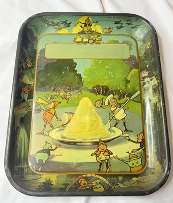 VTG H D Beach Co Coshocton Ohio IceCream ServingTray Palmer Cox Comical Brownies - Image 1 of 4