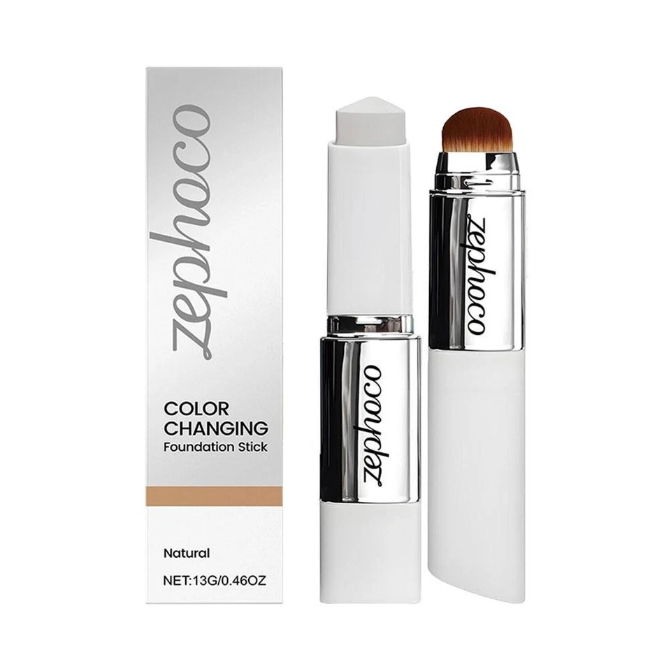 2-in-1 White Foundation Stick Colour Changing Concealer Stick with Brushes - Bild 1 von 4