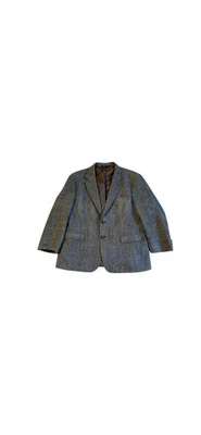 Blazer de tweed vintage Jos A Bank Harris para hombre gris lana espiga talla 44R Foto 1 de 4