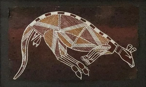 PINTURA ORIGINAL AUSTRALIANA CANGURO LIAWANGA NORMALMAN DJAWIDA - Imagen 1 de 9
