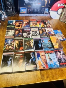 HUGE LOT 25 Action VHS Movies Schwarzenegger Stallone Gibson Van Damme Murphy - Picture 1 of 10