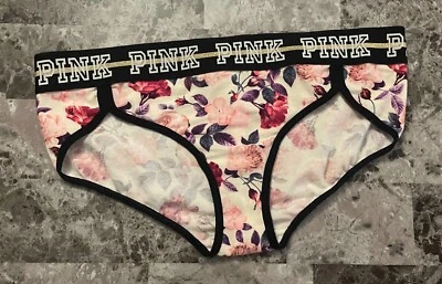 NUEVO CON ETIQUETAS BRAGAS HIPSTER VICTORIA'S SECRET ROSA M FLORAL ORO GRUESO BANDA RARA Foto 1 de 3