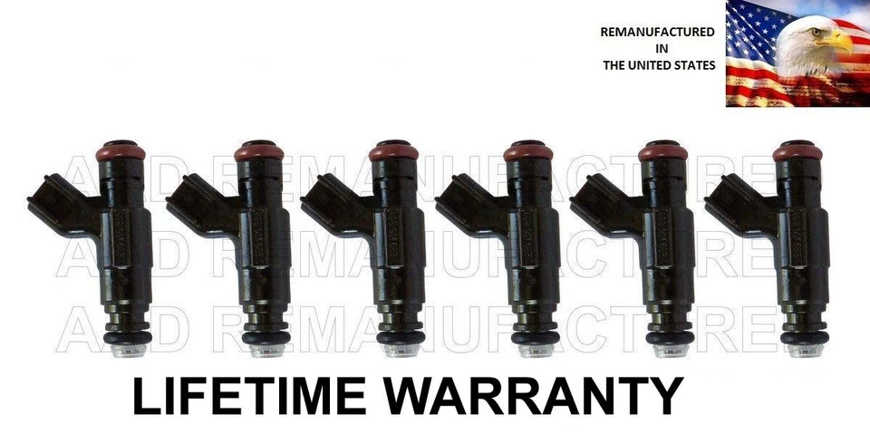 Juego de 6 inyectores de combustible originales Bosch de 4 orificios para Jaguar tipo S Lincoln LS 3,0 L Foto 1 de 2