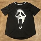 Ghost Face 96 Scream Black Halloween Baseball Jersey Men's Sz Small EUC Horror