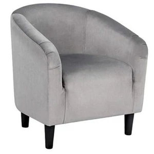 Living Room Chair, Velvet Accent Upholstered Barrel Sitting Chair with - Picture 1 of 7