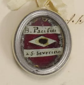 relic reliquary reliquia reliquiario B.PACIFICO da S.Severino +DOC. 1865 - Imagen 1 de 6