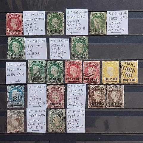 St.Helena 1864-1889 Used/MH 17 stamp Lot High CV British Colony Cover