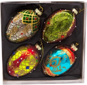 Glass Egg Ornaments, 4 Piece Set - Picture 1 of 7