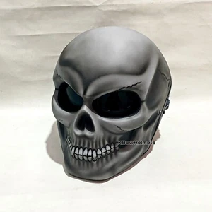 TOP SKULL MOTORCYCLE HELMET CLASSIC STYLE GREY (DOT & ECE CERTIFIED) - Picture 1 of 5