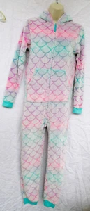 CAT & JACK Mermaid Plush Hooded One Piece Pajamas Girls Size-XL (14/16) - Picture 1 of 7