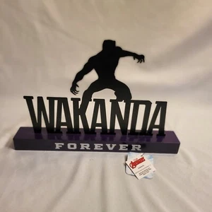 Marvel Black Panther Metal and Wood Wall Hanger Wakanda Forever Sign - Picture 1 of 3