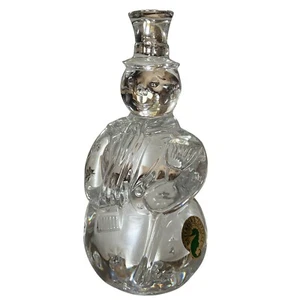 Waterford Crystal SNOWMAN Sculpture Figurine w/ Broom Paperweight Xmas Ireland - Picture 1 of 6