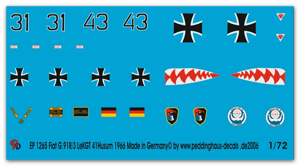 Peddinghaus 1/72 1265 Fiat (G) . 91 Lekgt 41 Husum 1966 - Immagine 1 di 1