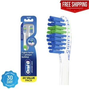 Oral-B Indicator Color Collection Manual Toothbrush Soft Bristles Oral Care 2 Ct - Picture 1 of 6