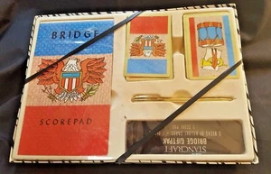 VINTAGE STANCRAFT BRIDGE GIFT SET AMERICANA FIFE AND DRUM NEW IN BOX - Picture 1 of 6