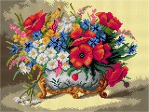 Orchidea Needlepoint canvas for halfstitch without yarn after Eugene Henri Ca... - Picture 1 of 1