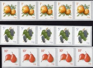 Scott #5037-5038-5039 Apples Grapes Red Pears Plate # Coil of 5 Stamps MNH PNC5 - Picture 1 of 1