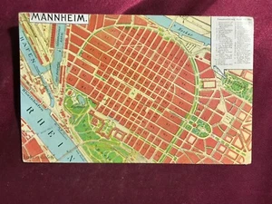 ca. 1910 MANNHEIM Fremdenführung durch die Stadt-Stadtplan-City Map-AK/PK-7 - Picture 1 of 2