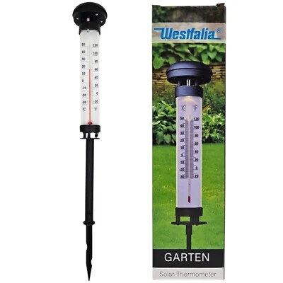 Garten Solar Thermometer Außenthermometer Gartenthermometer Beleuchtet Sensor  - Bild 1 von 4