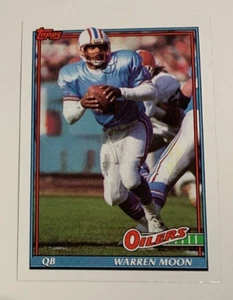 NFL WARREN MOON Houston Oilers 1991 Topps Football Trading CARD #233 - Picture 1 of 3