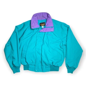 Crown Royal California Imperial Jacket Vintage 80's Teal Purple Zip Large USA - Picture 1 of 10