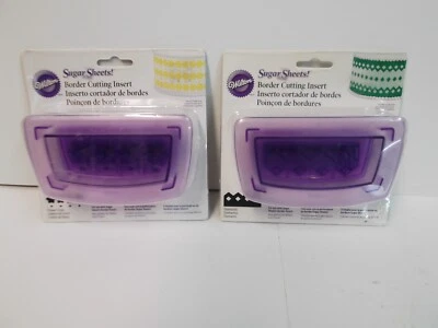 WILTON BORDER CUTTING INSERT FLOWER CHAIN & DIAMONDS SET OF 2 NIP - Image 1 of 4