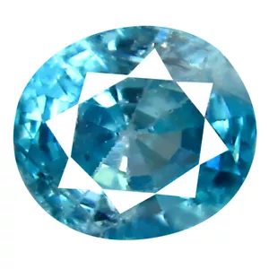 1,75 ct Magnifico fuoco taglio ovale (7 x 6 mm) pietra preziosa zircone blu cambogiano - Foto 1 di 1