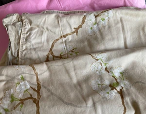 Copripiumino singolo Yves Delorme fiori di ciliegio 100% cotone vintage beige mandorla - Foto 1 di 4