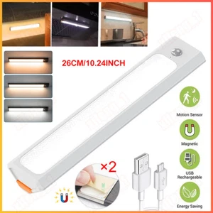 LED Motion Sensor Under Cabinet Closet Light USB Rechargeable Kitchen Lamp Strip - Picture 1 of 14