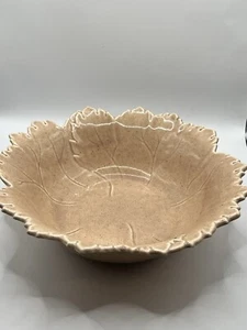 Vintage Steubenville Woodfield Serving Dish Patterned Leaf Cabbage Bowl Salmon - Picture 1 of 5