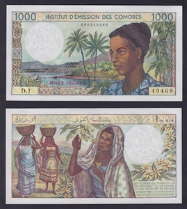 Banconota Comores 1000 francs 1976 P.-8a FDS/UNC - Picture 1 of 1
