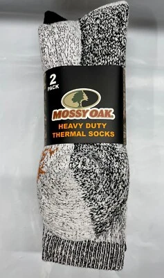 Paquete de 2 calcetines térmicos de alta resistencia Mossy Oak para hombre negros grises blancos talla 10-13 Foto 1 de 4