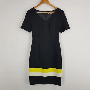 Review Womens Size 8 Black Classic Work Dress Fitted Business Dress Short Sleeve - Picture 1 of 14