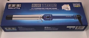 Hot Shot Tools Blue Titanium 1 1/4" Flipperless Curling Iron 510169 - Picture 1 of 5