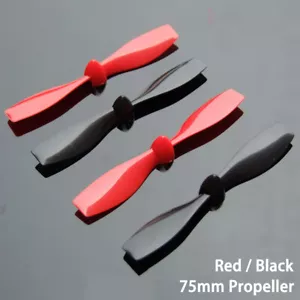 Hélice de plástico rojo/negro de 75 mm orificio 0,95 mm modelo de radiocontrol avión dron hágalo usted mismo - Imagen 1 de 7