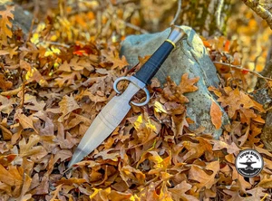 Custom Black and Brass Dagger Stainless Steel Cord wrapped hardwood handle - Picture 1 of 6