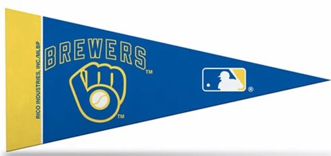Milwaukee Brewers Felt Mini Pennants, 4" x 9" - Licensed by Rico - Made In USA Cover
