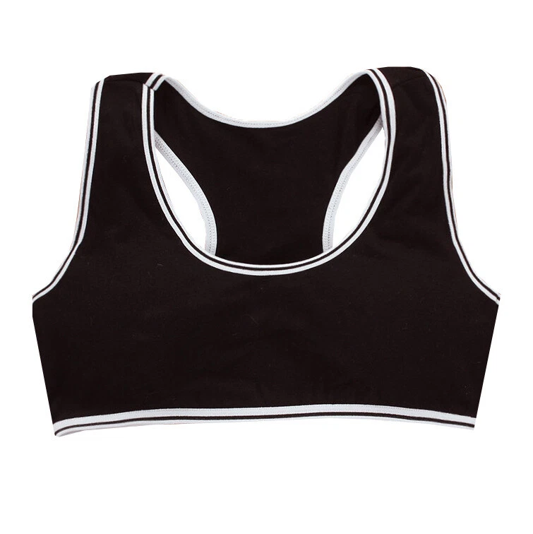 3 Pack Kids Teenage Girls Bra Training Bra with Pads Cotton Crop Tops Sports - Image 1 of 4