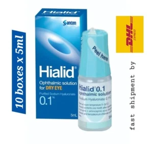 Hialid 0.1% Solución Oftálmica Gota para Ojos Secos Cansados 5 ml X 10 cajas - DHL - Imagen 1 de 6