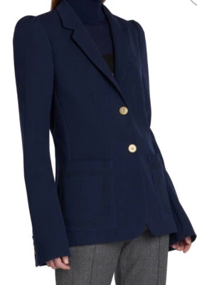 Nuevo Blazer Chaqueta Mujer $2790 Fendi Cashmere Manga Abullonada Azul Marino 40 It/4 EE. UU. Italia Foto 1 de 4