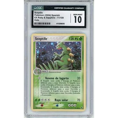 2004 Pokemon Spanish Sceptile EX Ruby & Sapphire Holo CGC Gem Mint 10 11/109 - Image 1 of 2