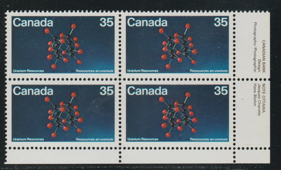 1980 Canada SC# 865 LR - Uranium - Plate Block M-NH Lot # 2972 - Image 1 of 1