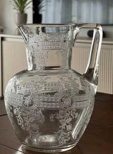 Antiker Kristallglas-Krug mit Pantografie Dekor, um 1900, hochwertig verarbeitet - Bild 1 von 22