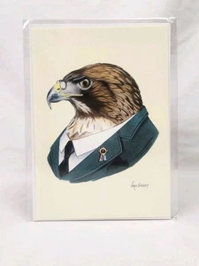 Ryan Berkley Illustrazione 5x7 Valor Hawk Stampa Animale Firmata - Foto 1 di 2