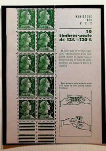 FRANCE Sc 752a NH BOOKLET PANE OF 1955 - MARIANNE - (CAJ25) - Picture 1 of 1