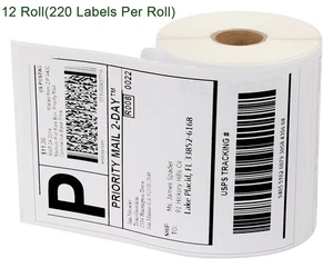 12 Rolls Thermal Shipping Labels 4x6 Compatible Dymo 4XL Labelwriter 1744907 New - Picture 1 of 8
