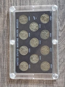 1942/1945 WAR NICKEL SET 11 PIECE P,D,S - Picture 1 of 2