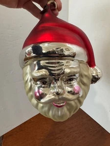 Department 56 Mercury Glass Santa Face Ornament - Boxed gemarkt #77119-4 - Bild 1 von 9