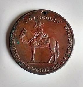1910 Pfadfinder Glücksmedaille von Excelsior Shoe Co. Original. Medaille 4 Sterne - Bild 1 von 4