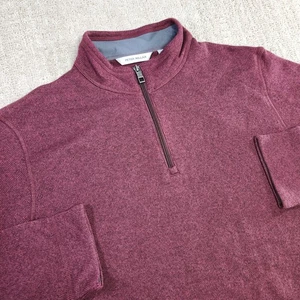 Peter Millar Sweater Men Large Cranberry Crown Fleece 1/4 Zip Sweatshirt Better - Picture 1 of 11
